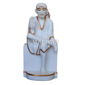 รูปปั้นพระศิวะหินอ่อนสีขาวสำหรับบ้าน |   รูปปั้นหินอ่อนชิร์ดี ไซบาบาแกะสลักด้วยมือสำหรับบูชาที่บ้านและวัด – มาลียาส - Product Image 1