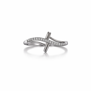 925 Sterling Silver Cross Cubic Zirconia Curved Band <b>Ring</b> Women Religious Christian Faith <b>Cocktail</b> <b>Ring</b> Gift Fine Jewelry - Product Image 1