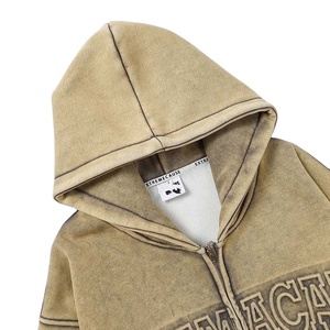 Logotipo en relieve OEM Nueva moda jersey con capucha de algodón de alta calidad de gran tamaño suelto personalizado Sudadera con capucha deportiva para hombres - Product Image 5