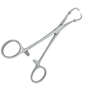 Pinza manual para toallas AHI Roeder de 14 cm, curvada, perforadora, con 1x1 púas, de acero inoxidable, autoclavable, duradera, fabricada en Pakistán, con certificación CE - Product Image 3