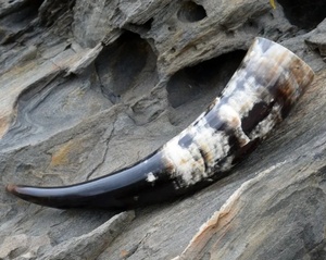 Handcrafted Buffalo Horn Drinking Horn With Gold Rim Vintage Bar <b>Accessory</b> Reusable Natural <b>Drinkware</b> 100% Authentic - Product Image 1