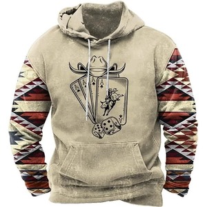 Nouveau Sweat à Capuche Homme en Polyester et Coton Tissé, Imprimé Dessin Animé, Coupe Oversize, Style Vintage, Respirant - Product Image 4