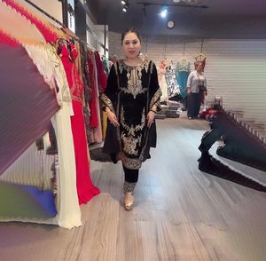 Indian Traditional Heavy Embroidery Sequin Work Salwar Kameez <b>Kurti</b> Top Bottom and Dupatta Party Wear Look at Wholesale - Product Image 1
