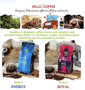 Café Hello 5 Vietnam, Granos de Café Robusta Premium, 100% Puro, Alto Contenido de Cafeína, Listo para Preparar en Frío - Product Image 3