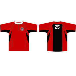 Custom Sublimated Eco-Friendly Moisture-Wicking Baseball Jersey Men's Short Sleeve Mesh Breathable Stand Team Number 25 Red - Product Image 3