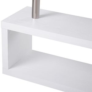 Bàn máy tính góc xoay 360 độ, bàn hình chữ L, máy trạm văn phòng tại nhà với kệ lưu trữ 3 tầng, màu trắng - Product Image 3