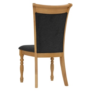 Silla de Comedor Contemporánea Resistente con Respaldo Alto, Tapizada en Tela con Diseño de Canales y Estructura de Madera Natural para Apartamento, Casa de Campo o Cocina - Product Image 3
