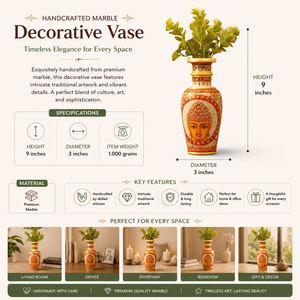 Florero de Mármol Pintado a Mano con Diseño de Buda, Maceta Decorativa de Mármol para Decoración del Hogar y Exhibición en Mesa - Product Image 5