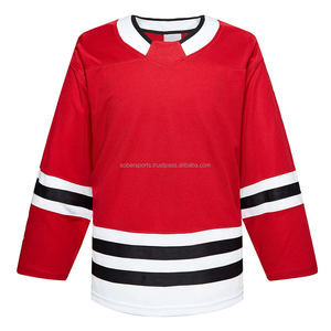 เสื้อฮอกกี้น้ำแข็งทรงหลวมสำหรับผู้ชาย ผ้าโพลีเอสเตอร์ 100% รับผลิตเสื้อฮอกกี้ตามสั่ง บริการ OEM สั่งทำพิเศษ พิมพ์ลาย แห้งเร็ว ระบายอากาศได้ดี - Product Image 1