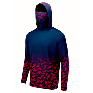 T-shirt de pêche personnalisé de haute qualité UPF50+ à séchage rapide, sweat à capuche de pêche anti-UV à manches longues pour hommes - Product Image 2