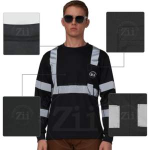 Chaqueta de Seguridad con Visibilidad Reflectante para Trabajo, Clase 1 ANSI, Sudadera de Alta Visibilidad para Construcción Invernal con LED Intermitente - Product Image 2
