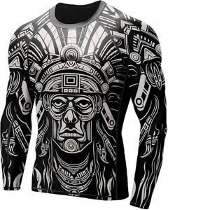 Custom Men's Rash Guard Performance <b>Compression</b> <b>Shirt</b> with Stretch Fabric for Surfing MMA and Fitness Training - Product Image 6