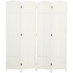 Divisorio a 4 Pannelli in MDF Bianco Autoportante per Casa, Ufficio e Sala da Pranzo - Product Image 1