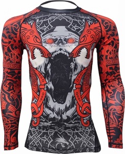 OEM Design Sublimation Printed Custom Compression Breathable Quick Dry Eco-Friendly Spandex Polyester <b>Mens</b> MMA BJJ <b>Rash</b> <b>Guard</b> - Product Image 3