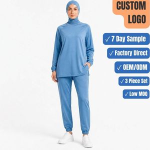 Ensemble Modeste 3 Pièces Style Sport Abaya 260GSM : Haut Ample, Jogger et Hijab – Personnalisation OEM, Vente en Gros - Product Image 1