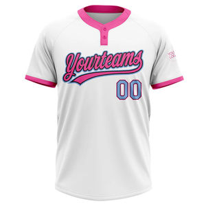 Camiseta de Béisbol Personalizada con Degradado Azul, Impresión Sublimada, Manga Corta, Cierre de Botones, Unisex, Transpirable, 420g, 100% Poliéster - Product Image 4