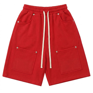 Shorts de algodón grueso para hombre, estilo vintage, desgastados por el sol, con bolsillo trasero, estilo streetwear. - Product Image 6