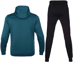 Ensemble deux pièces pour homme, vêtements de sport écologiques, tissu technique en polaire polyester/coton, streetwear, col à capuche, motif uni, jogging d'hiver - Product Image 5