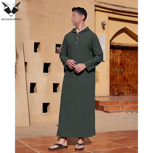 New Arrival <b>Men</b> Modest Tech <b>Thobe</b> Minimal Design Muslim Jubba Lightweight Casual Wear Traditional Polyester Anti-Wrinkle - Product Image 2