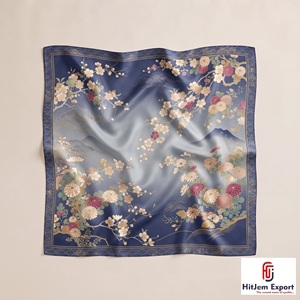 Écharpe carrée haut de gamme, impression numérique personnalisée, tissu léger, accessoires de mode élégants pour femmes, fabricant OEM ODM en gros - Product Image 4