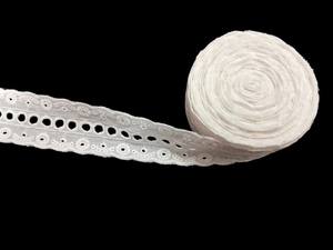 Premium quality Breathable Quick-Dry 100% Cotton <b>Lace</b> Trim <b>White</b> Embroidered Border Lightweight for Apparel dresses - Product Image 5