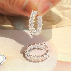 10K 14K 18K Yellow Gold Lab Grown Diamond <b>Stud</b> <b>Earrings</b> Iced Out Mens Womens Hoop <b>Earring</b> Unisex Certified Fine Jewelry - Product Image 3