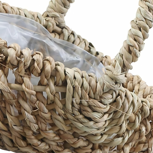 Cesta de mimbre marino, cesta de jardín tejida con forro impermeable para plantas de interior, flores y recolección - Product Image 2