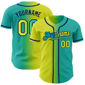 เสื้อเบสบอลทีมสโมสรปี 2026 แบบกำหนดเองได้ พร้อมชื่อทีมด้านหน้า สีเขียวไล่เฉด เสื้อเบสบอลโพลีเอสเตอร์ 100% แบบ unisex แขนสั้น - Product Image 4