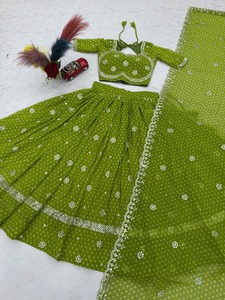 Nuevo Diseño de Conjunto Lehenga Choli de Georgette Estampado para Mujer, Traje Tradicional de Boda, Largo hasta el Suelo, Corte Holgado, Estilo Étnico - Product Image 3