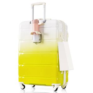 3 pezzi da 20 pollici porta porta USB Set portabagagli giallo limone portabicchieri certificata compagnia aerea supporto ABS + PC Spinner guscio rigido ruote nuove - Product Image 3