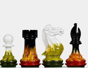 Jeu d'échecs Staunton en bois de qualité supérieure, finition Flame Frost, roi de 4,0 pouces avec deux reines, style tournoi classique au meilleur prix - Product Image 6