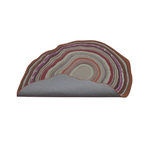 Alfombra Moderna de Lana Orgánica Hecha a Mano con Diseño Abstracto de Rodajas de Ágata, Alfombra Colorida con Diseño Geodésico y Mineral Topográfico - Product Image 3