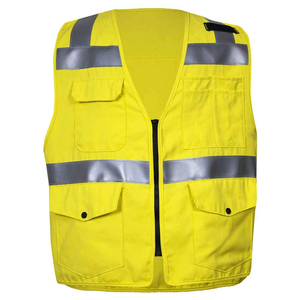 Chaleco Reflectante de Alta Visibilidad con Cierre, Ropa de Trabajo de Seguridad con Múltiples Bolsillos para Uso Industrial, Personalizable OEM - Product Image 1