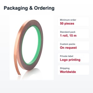 TECHINSTRO Copper Foil Conductive Tape 12 mm x 15 m with Conductive Adhesive for EMI Shielding PCB Repair Grounding CFT-0012 - Product Image 5