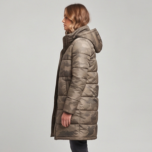 <b>Camouflage</b> Bubble Chest Pocket Puffer Long Jacket Women Warm Up Knitted Long Down <b>Camouflage</b> Jackets Ladies - Product Image 3