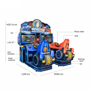Super Burn Racing D Machine d'arcade commerciale à monnayeur pour 2 joueurs, avec écrans jumeaux et sièges dynamiques, simulateur de conduite - Product Image 3