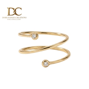 14KT Solid Yellow Gold <b>Adjustable</b> <b>Ring</b> with Lab Grown Diamond Classic Designer IGI Certified Jewelry for Women's Wedding & Party - Product Image 1