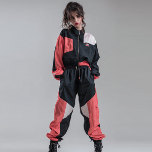 Ensemble coupe-vent pour femme, nouvelle mode, couleur unie, veste de pluie et pantalon, survêtement coupe-vent pour femme - Product Image 3