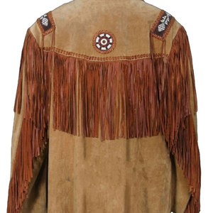 Veste en daim à franges tendance Solid Trader, style western rétro, en cuir de qualité supérieure, matière daim doux - Product Image 5
