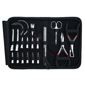 Silver Micro <b>Ring</b> and Installation Hair Extension Tool Bundle with Bead Remover Crimping Plier Pulling Hook and Sectioning <b>Clips</b> - Product Image 6