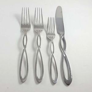 Modern Luxury Stainless Steel <b>Flatware</b> <b>Set</b> with Unique Handle Design for Restaurant Wedding or Home Use for Back to School - Product Image 4