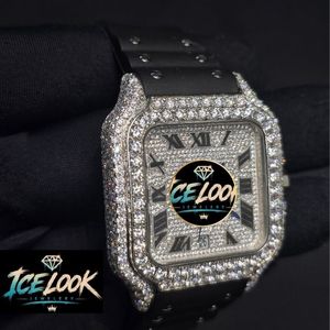นาฬิกาข้อมือผู้ชาย ICELOOK หรูหรา ดีไซน์สี่เหลี่ยม หน้าปัดควอตซ์ ตัวเรือนสแตนเลส สายหนัง ขนาด 40 มม. กระจกแซฟไฟร์ เรืองแสง หน้าปัดอนาล็อก - Product Image 4