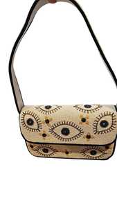 Bolso de Lona Bordado a Mano, Forma Rectangular con Diseño de Ojo, Hecho con Hilo de Algodón - Product Image 4