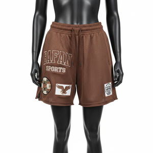 Shorts Deportivos de Malla para Hombre, Poliéster de Alta Calidad, Suaves y Transpirables, Color Níquel, Cintura Elástica, Logotipo con Aplique Termoadhesivo, Shorts para Mujer - Product Image 4