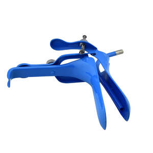 Spéculum gynécologique manuel doublement isolé de haute qualité (bleu) avec évacuation des fumées pour procédures électrochirurgicales - Product Image 5