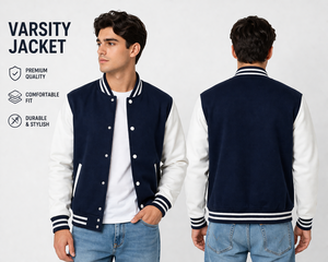 Varsity <b>Jacket</b> Custom Premium wool & leather sleeves Personalized with your name on front Classic fit cozy and iconic style OEM - Product Image 6