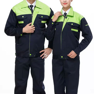 ชุดยูนิฟอร์มทำงานแบบ unisex สีเทา ผ้าโพลีเอสเตอร์ เสื้อแจ็คเก็ตและกางเกง ป้องกันฝุ่นละออง - Product Image 5