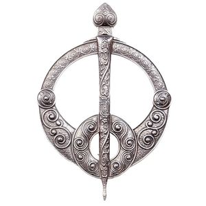 Broche écossaise à carreaux avec quatre têtes de lion en relief et motifs de nœuds celtiques, broche à carreaux Highland Thistle - Product Image 2