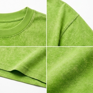 T-shirt en coton délavé pour homme, coupe oversize, vintage, manches courtes, col rond, streetwear, décontracté, OEM - Product Image 6
