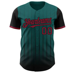 Maillot de baseball personnalisé uni à manches courtes, col en V, pull unisexe, uniforme de softball, 100% polyester sublimé 240g - Product Image 2